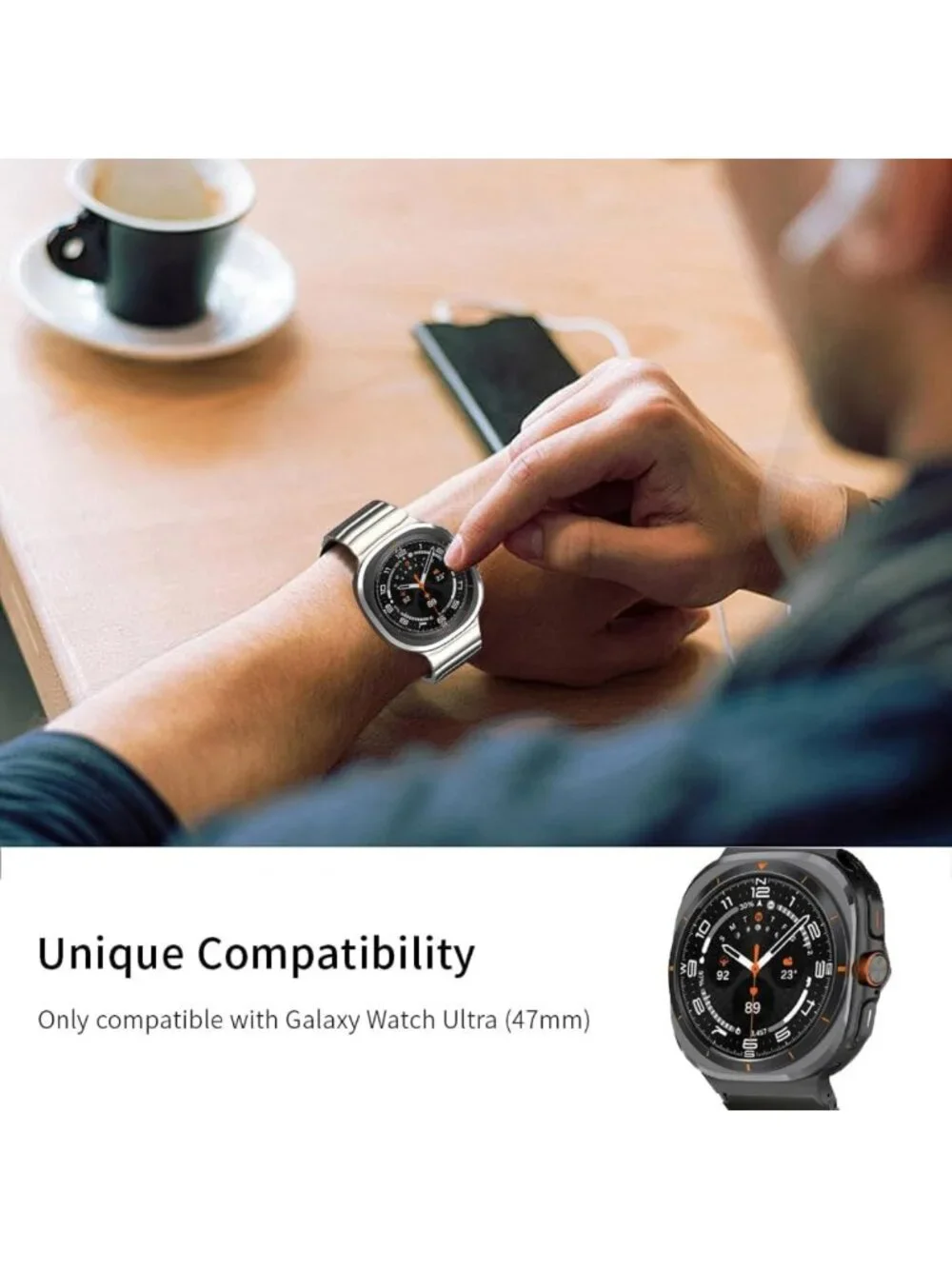 Stylish No Tool Titanium Bands for Galaxy Watch Ultra 2/1, 47mm - Gapless Design